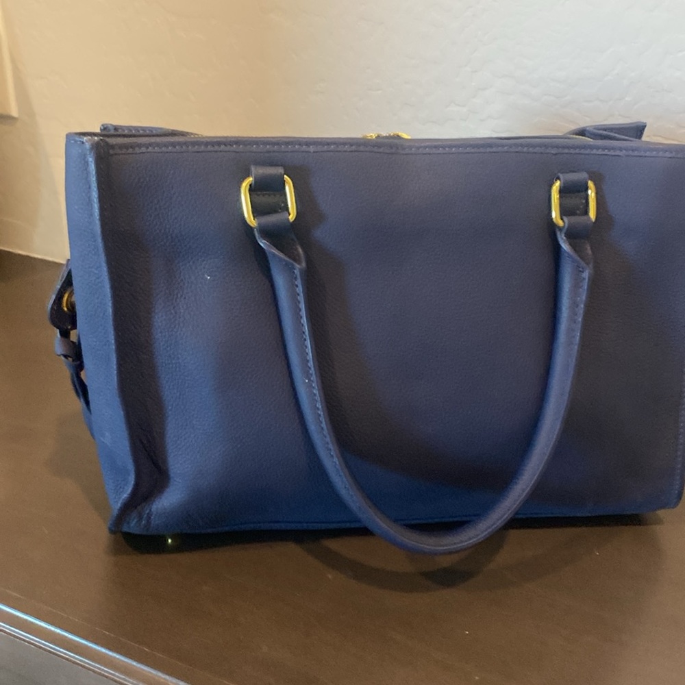 IMAN blue leather purse - Picture 4 of 8